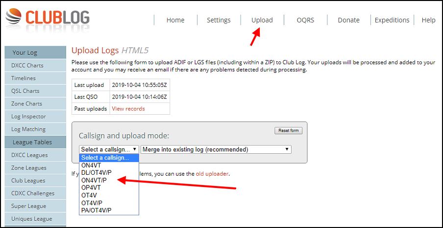 Clublog settings